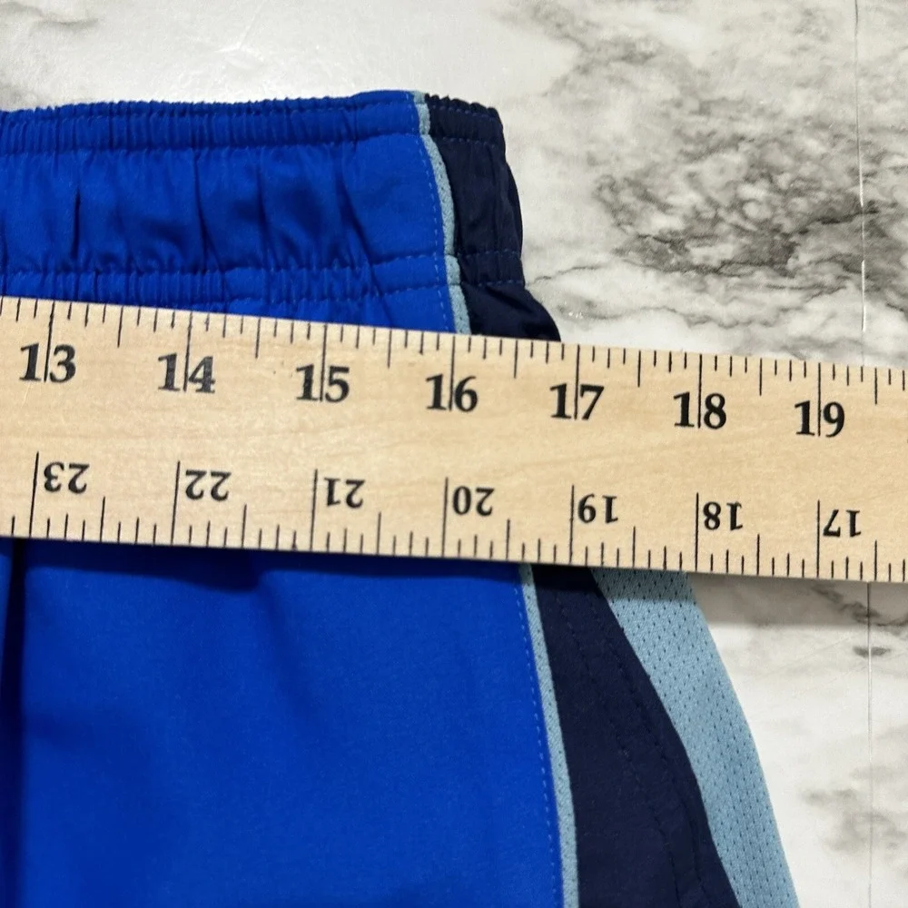 Nike Men's Swim Trunks Suit Board Shorts XL Slim Waist Blue Black Lined Pocket